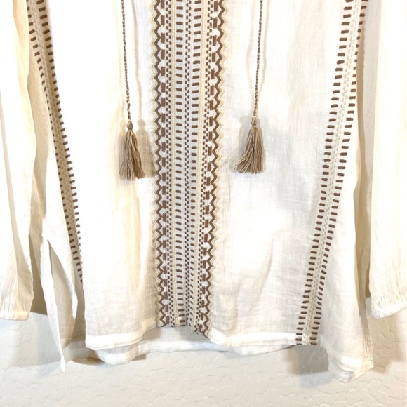 Karen Kane Boho Gorpcore Granola Earthy Women’s Small Peasant Top - Picture 7 of 14